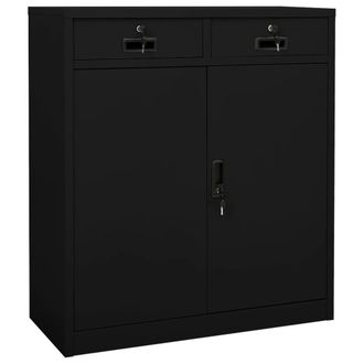 vidaXL Armario De Oficina De Acero Negro 90x40x102 Cm Vidaxl