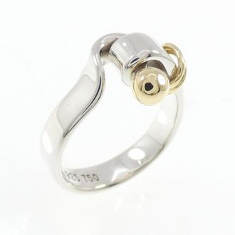 Tiffany & Co. Silver Yellow Gold Yellow Gold (18K) Silver 925 Band Ring (Pre-Owned)