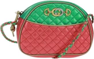 Gucci Pre-owned Vintage Leren Crossbodytas - Dames - Vintage Schoudertas - Veelkleurig - ONE Size - Leer - Vintage