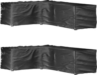 vidaXL Vidaxl - Fundas Muebles Jard&iacute;n Forma De L 2 Uds 18 Ojales 220x285x80 Cm