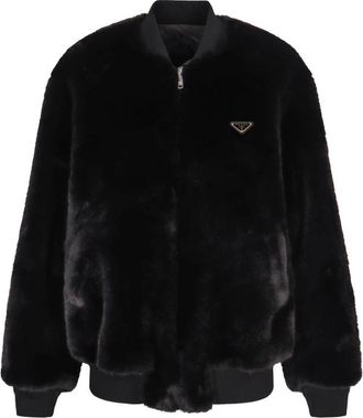 Prada Coats - Dames - Vesten met rits - Zwart - L - Hoodies & sweatvesten