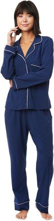 The Cats Pajamas Pima Knit Pajama Set in Marine Blue at Nordstrom, Size X-Large