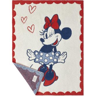 Barefoot Dreams x Disney Minnie Mouse CozyChic Love Stroller Blanket in Cream Multi at Nordstrom