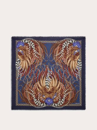 Ferragamo Donna Scialle in cashmere e seta Blu