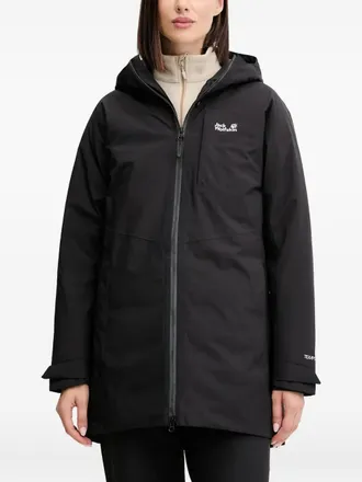 Jack Wolfskin zip-fastening hooded performance jacket - women - Fabric - M - Black