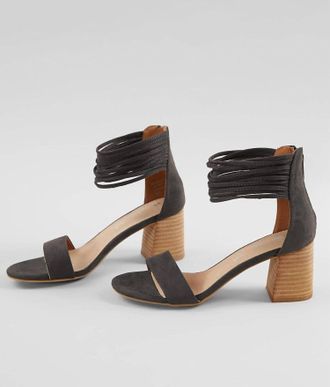 Mi.iM Ankle Strap Block Heel Sandal In Gray