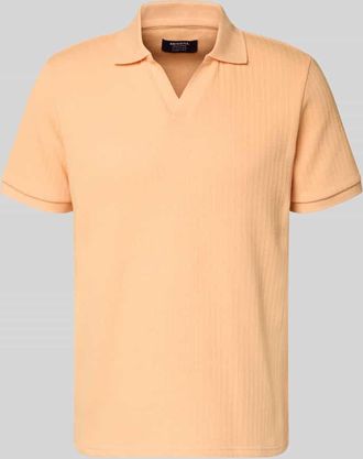 Mc Neal Regular Fit Strick-Poloshirt mit V-Ausschnitt in Lachs, Gr&ouml;&szlig;e XXXL