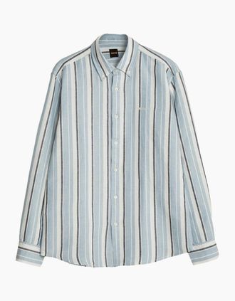 HUGO BOSS Mens BOSS Orange Ricoplus M Shirt 458 Light/Pastel Blue - Size: 40/Regular