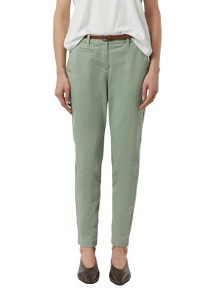 Comma Chinohose COMMA, Damen, Gr. 34, L&auml;nge 24, khaki, Web, Obermaterial: 65% Baumwolle, 30% Polyester, 5% Elasthan, slim fit 7/8-L&auml;nge, Hosen Chinohose, mi