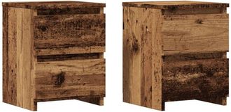 vidaXL Vidaxl - Bedside Cabinets 2 pcs Old Wood 30x30x40 cm Engineered Wood