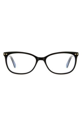 Kate Spade New York adria 52mm rectangular optical glasses in Black Blue at Nordstrom