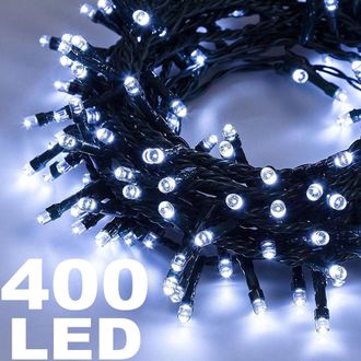 Trade Shop Trade Shop - Cadena Ligera 400 Led Led Fr&iacute;o 8 Funciones Para Decoraciones De &Aacute;rboles De Navidad
