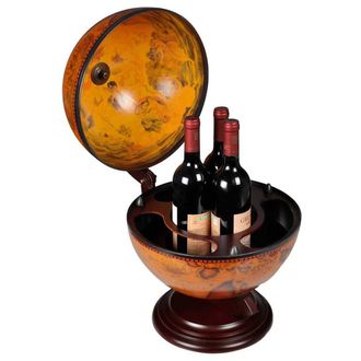 Berkfield Home Tabletop Globe Bar Wine Stand Wood in Brown