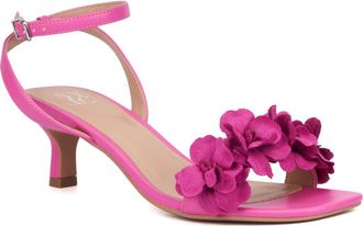 New York & Company Gwendolyn Flower Strap Sandal in Vivid Berry at Nordstrom Rack, Size 6