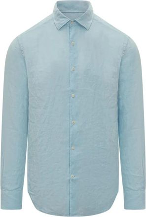 MC2 Saint Barth Linen 31 Classic Shirt - Heren - Casual Overhemden - Blauw - 3XL - Linnen - Overhemden