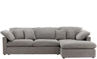 VE DESIGN 4-Sitzer Design Ecksofa Amalfi, Grau