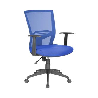 Serena Serena - Silla De Oficina Palmerston, Silla Ejecutiva De Malla Con Reposabrazos, Asiento De Oficina Ergon&oacute;mico, Cm 59x64h96/106, Azul