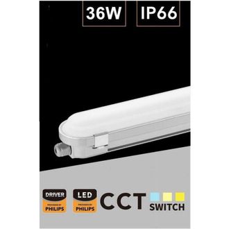 Trade Shop Trade Shop - Tubo Led Luz De Techo Lineal 120cm 36 Vatios Ip66 Cct 4000k-5000k-6500k Yl18-120-3c