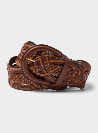 Lauren Ralph Lauren Womens D-buckle two-tone braided leather belt