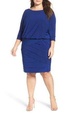 Adrianna Papell Tiered Blouson Dress in Night at Nordstrom Rack, Size 18W