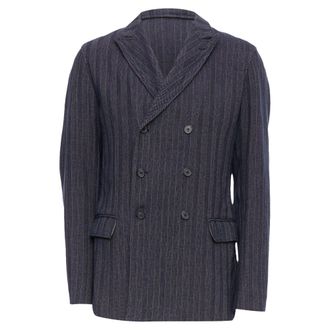Jil Sander Cotton Striped Double Breasted Blazer