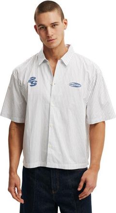 Cotton On Mens Alex Short Sleeve Shirt in 2Ndstar White Stripe Print at Nordstrom, Size Xx-Small