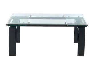 VENTE-UNIQUE.COM Mesa de comedor cristal transparente, negro