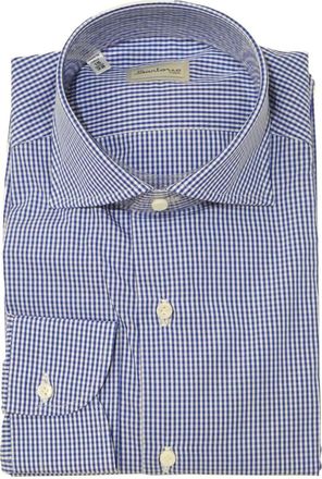 Sartorio Napoli Geruit overhemd - Blauw