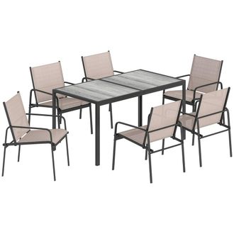 OUTSUNNY Conjunto de jard&iacute;n 150x80x74 cm caqui