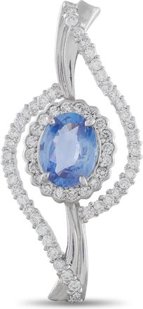 Luxury Bazaar Platinum 0.92 ct Diamond and 2.57 ct Sapphire Pendant MF20-010226