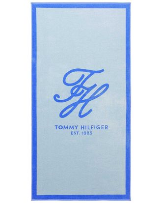Tommy Hilfiger Colorblock Monogram Cotton Velour Beach Towel