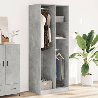 Berkfield Home Wardrobe Concrete Grey 80x50x200 cm Engineered Wood | Size: 80 x 50 x 200 cm