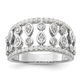 Diamond2Deal 14k White Gold Lab Grown Diamond Wedding Band Ring 3/4Ct Clarity- VS Color- G-H