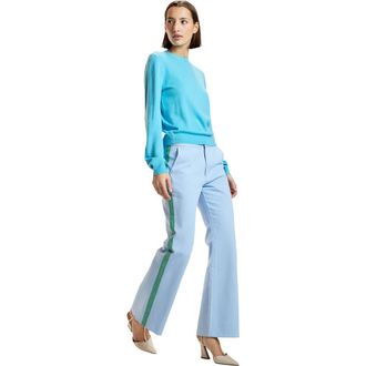 Cynthia Rowley Cotton Cropped Flared Pants in Blue at Nordstrom, Size 4