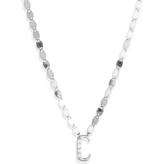 Lana Jewelry 14K Gold Diamond Initial Pendant Necklace in White Gold - C at Nordstrom Rack, Size 18 In