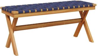 vidaXL Vidaxl - Garden Bench Dark Blue Solid Wood Acacia and Fabric