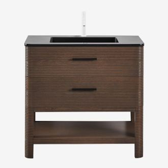 Sklum Sklum - Conjunto De Mueble De Ba&ntilde;o En Madera Con Lavabo Integrado Misene