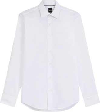 HUGO BOSS Shirts - Heren - Zakelijke Overhemden - Wit - 3XL - Katoen - Overhemden