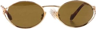 Miu Miu Pre-owned Accessories, female, Yellow, Size: ONE SIZE Pre-owned Metal sunglasses