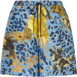 Fendi Korte Broeken, Dames, Blauw, S, Nylon, Nylon Shorts