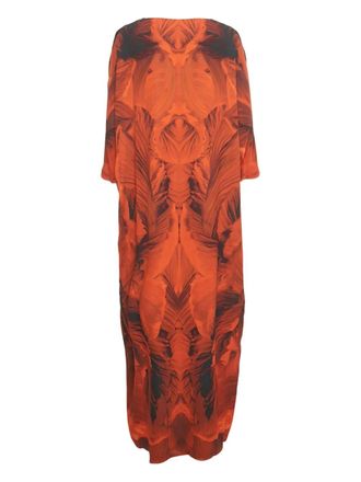Alexander McQueen silk floral maxi dress - Orange