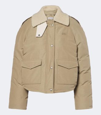 Loewe Padded shearling-trimmed cotton-blend jacket