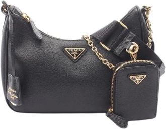 Prada Pre-owned Re-Edition 2005 Saffiano Shoulder Bag - - Pre-owned - Donna - Nero - ONE SIZE
