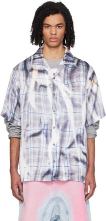 Tシャツ・カットソー Y PROJECT Embroidered poplin oversize shirt Y/Project logo-embroidered Striped Shirt | Blue | FARFETCH JO
