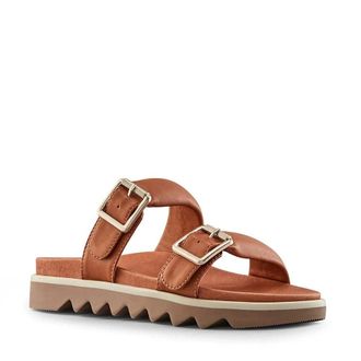 Cougar Cougar Nifty Sandals Womens Brown Leather Buckle Strap Comfort Slide RHS8789