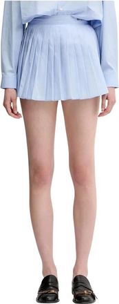 Sporty & Rich Rokken, Dames, Blauw, L, Katoen, Serif Logo Skirt