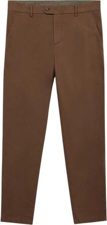 Brooks Brothers Stretch Katoen Micro-Pattern Chino - Heren - Chinos - Bruin - W38 - Katoen - Broeken