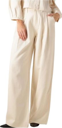 Ibana Pristina Sandstone Wijde Jeans - Dames - Wijde Broeken - Beige - L - Katoen - Broeken