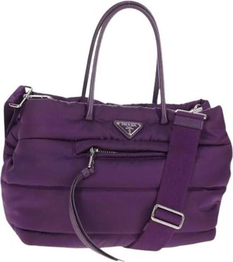 Prada Pre-owned Vintage Nylon Handtas - Dames - Vintage Handtas - Paars - ONE Size - Nylon - Vintage