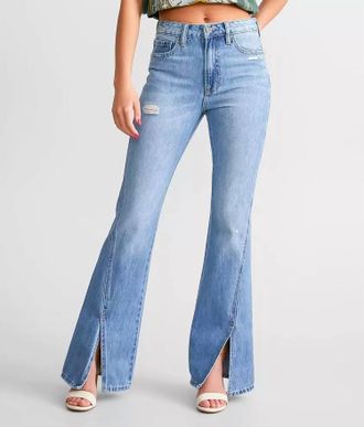 Hidden Jeans Happi Split Flare Jeans In Medium Wash